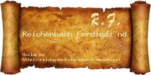Reichenbach Ferdinánd névjegykártya
